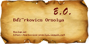 Bárkovics Orsolya névjegykártya